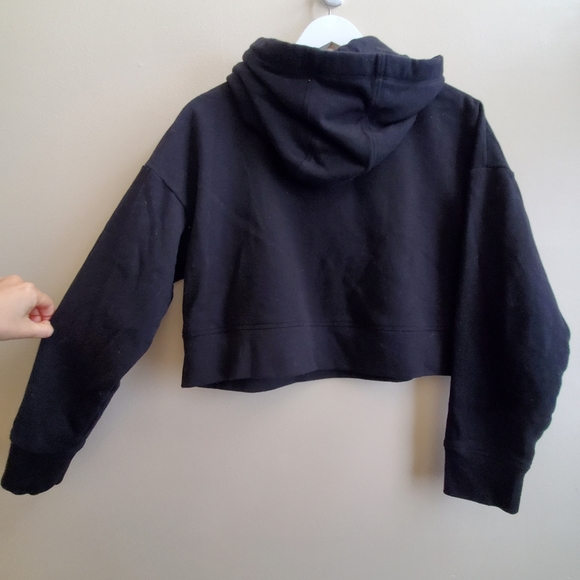 Calvin Klein Cropped Hoodie, Black colour with colourful Logo, M size - Picture 7 of 10
